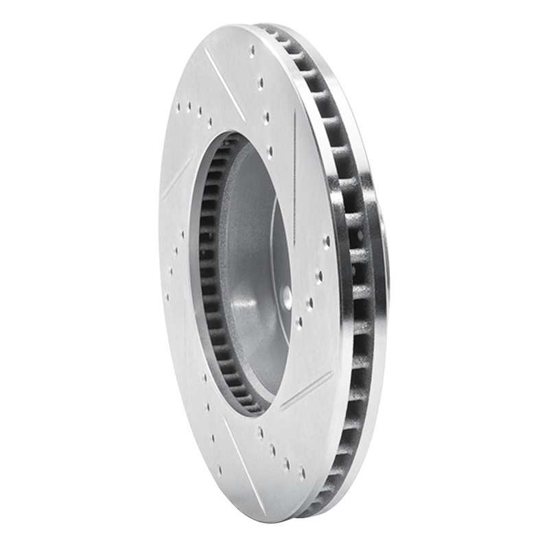 Toyota Tacoma Brake Rotor (1) - Front Left - R1 Concepts - Drilled & Slotted - Silver - `05-`15